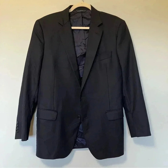 Brooks Brothers Saxxon 1818 100% wool navy striped  sport coat blazer - Picture 1 of 9